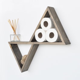Hanah Home Aa004 Estantería de Pared de Madera de Abeto en Nogal